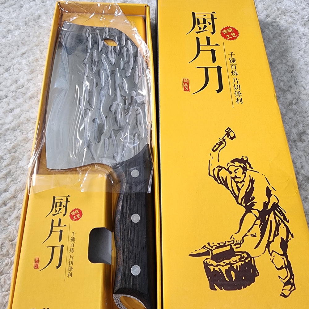 Black Handle Cleaver Knife